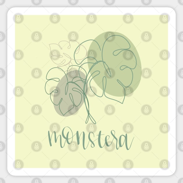 Monstera deliciosa Sticker by lyndsiemark